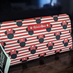Minnie Mouse Striped Wallet Nwt